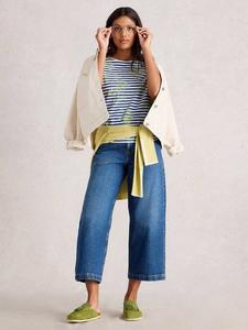 Футболка Abbie в цветочную полоску White Stuff, Blue/Multi