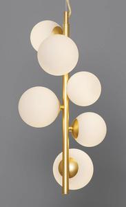 Подвесной светильник Nova Luce Odillia Typ B, прозрачное стекло / алюминий - 6 лампочек - золото