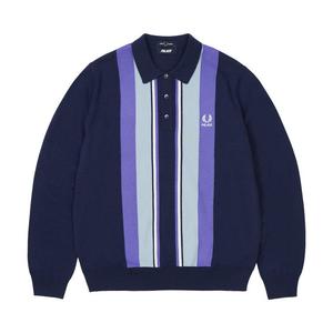 Рубашка Palace x Fred Perry Long Sleeve Knitted Shirt, Peacoat