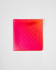 Платок из шелкового твила с принтом 55x55 Prada, мультиколор