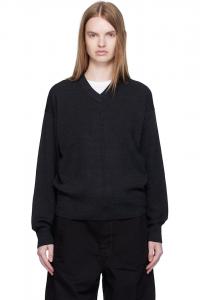 Lemaire Черный свитер с V-образным вырезом