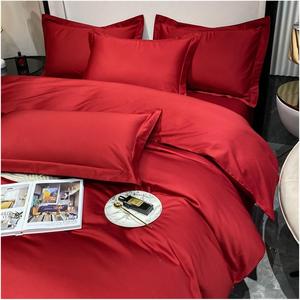 QuKan Комплект постельного белья Luxury Bedding Set из 100% египетского хлопка дышащий и охлаждающий Rojo