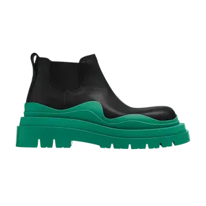 Ботинки Bottega Veneta Tire Cropped Boot 'Black Acid Turquoise', черный