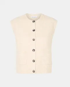 Женский вязаный жилет с металлической пуговицей Easy Wear, бежевый