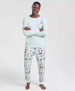 Мужской зимний праздничный комплект пижамы из хлопка Holiday Lane, синий