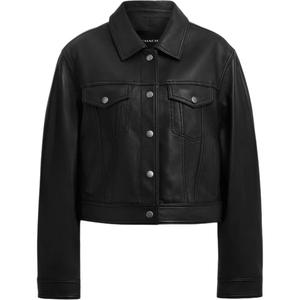 COACH Кожаная куртка женская, Black