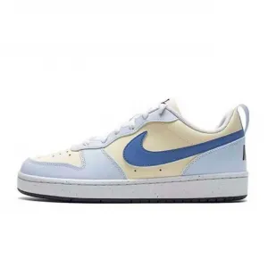 Nike Court Borough Radiant Smile Like Spring Synthetic Leather, Leather Skateboard Shoes Pink White Blue Yellow GS