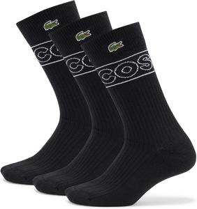 Lacoste Unisex, 3 пары носков с логотипом, Black