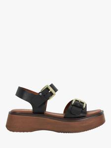 Кожаные сандалии Luno на платформе с клином Dune London, Black