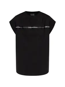 Топ с круглым вырезом Ea7 Emporio Armani, черный