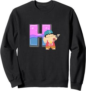 Крейон Шин-чан: Веселье! Изучай от А до Я. Толстовка с буквой H Crayon Shinchan, черный