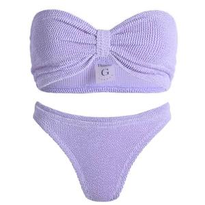 Бикини-Бандо из джинсовой ткани Hunza G, цвет lilac