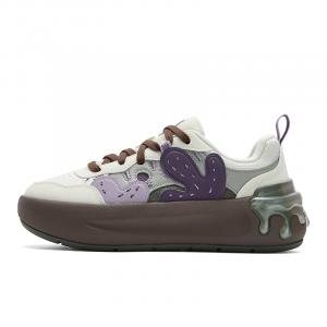 FILA Женские низкие скейтерские кроссовки CACTI Cactus Abrasion Resistant Lightweight Height Increasing White Purple