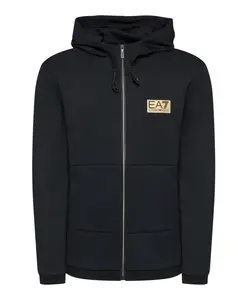 Толстовка на молнии в современном стиле Emporio Armani Ea7, черный