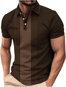 Мужская футболка-поло с коротким рукавом и V-образным вырезом Hvyesh