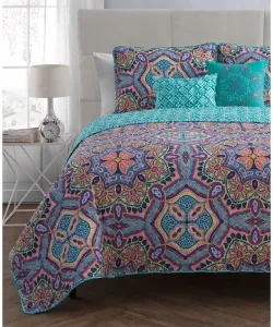 Двустороннее одеяло Yara, 5 предметов, размер Full/Queen Vcny Home, бирюзовый