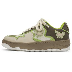 Низкие кроссовки для скейтборда унисекс коричневые зеленые SENGUOGUO