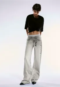 Звезды и заклепки, мешковатые джинсы Bershka, Grey
