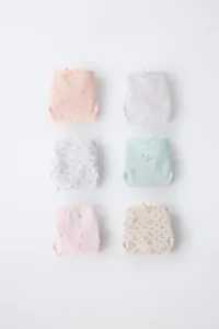 1,5-6 лет / набор из шести трусов с цветочным принтом Zara, мультиколор