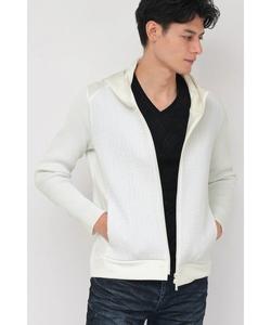 Худи-блузон из трикотажа с тиснением под питона от TORNADO MART, цвет White