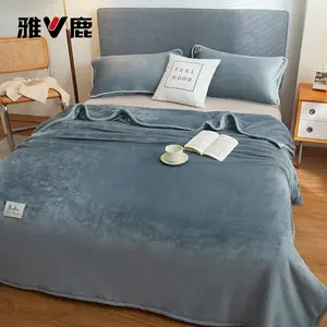 Yalu Простыня 200х230 см из зимнего утолщенного молочного велюра, антистатик