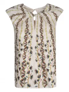 Блузка Claudia B с вырезом-замочной скважиной Saloni, нейтральный