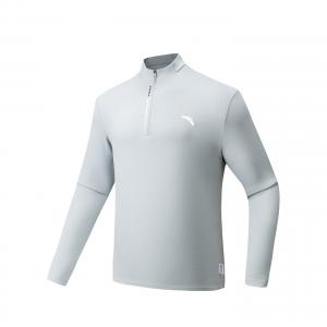 Anta Мужские футболки, серые, с высоким воротником-стойкой (3 см)