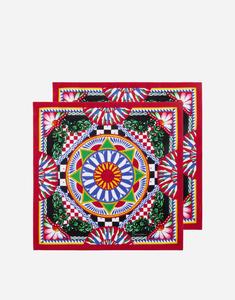 Набор из 2 льняных салфеток Dolce&Gabbana, мультиколор