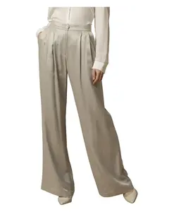 Струящиеся шелковые брюки, стильные и элегантные. Kocca, серый