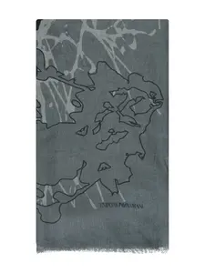 Шарф с принтом EMPORIO ARMANI, серый