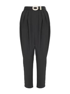 Зауженные брюки со складками спереди Influencer, черный