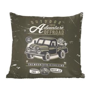 Декоративная подушка MuchoWow, диванная подушка, декоративная подушка для гостиной, 60 х 60 см, автомобиль, ретро, ​​буквы, рисунок, чехол на подушку, хлопчатобумажная ткань, декоративные наволочки