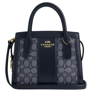 COACH Андреа Жаккардовая сумка через плечо из телячьей кожи маленький размер женская полуночно-синяя