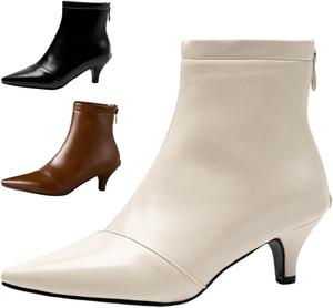 Женские ботильоны с острым носком на низком каблуке-шпильке, сексуальные, удобные, мягкая задняя молния, осенне-зимние, с каблуком-киссетом, для вечеринок, свадеб, работы WYUETRA, White