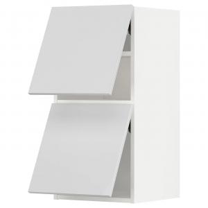 Настенный шкаф горизонтальный с 2 ​​дверцами METOD IKEA, 40x37x80 см, цвет white/ringhult white