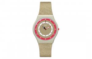 SWATCH Часы Women's 34mm Beige Watch SS09T102, Beige Watch Dial