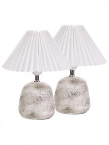 Комплект из 2 настольных ламп ZEYI в бело-сером цвете