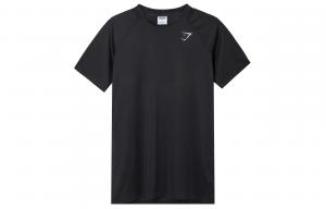 Gymshark Мужская черная футболка с круглым вырезом, умеренно прямой крой