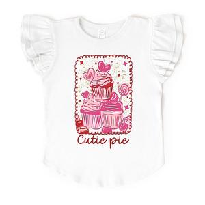 Футболка с принтом Cutie pie cupcakes и рукавами-фонариками The Juniper Shop, White