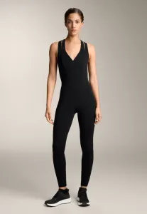 Облегающий длинный комбинезон с двойными лямками. Oysho, Black