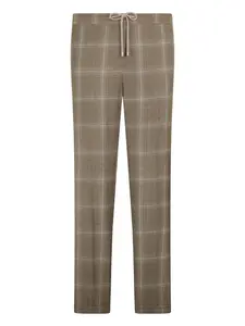 Клетчатые брюки на завязках Malo, коричневый