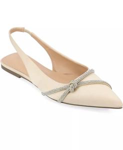 Женские туфли Rebbel Rhinestone Knot Slingback Flats Journee Collection, коричневый/бежевый