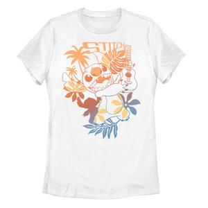 Футболка Disney's Lilo & Stitch Junior с тропическим рисунком для гавайской гитары Licensed Character, белый