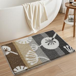 Dajiang Ковер 60х40 см для ванной, ворсовый, влаговпитывающий, нескользящий, серый