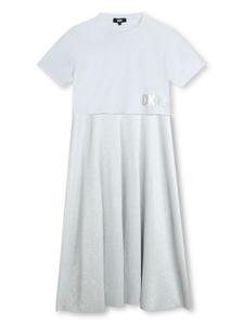 DKNY многослойное платье с логотипом, серый