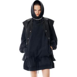 Мини-платье с капюшоном Alexander Wang, черный