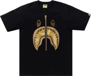 Футболка BAPE Color Camo Shark 'Black/Yellow', черный