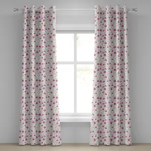 Шторы на люверсах ABAKUHAUS с цветочным рисунком, винтажный стиль, пионы, милые, кудрявые, счастливые моменты, тема помолвки, декоративные двухпанельные шторы, 280 см x 175 см, цвет: розовый, резеда-зеленый Abakuhaus