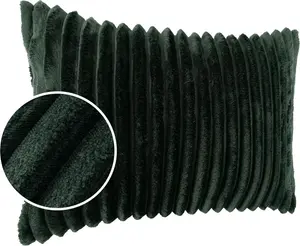 Декоративная подушка LILLI BIG CORD велюровая на молнии 30x50 см однотонная изумрудная диванная подушка, простая в уходе