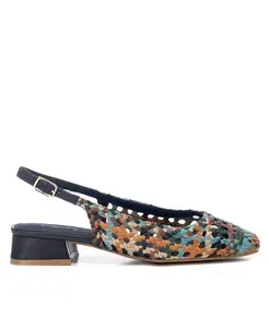 Женские кожаные сандалии-лодочки Carmela с плетением от XTI, синий